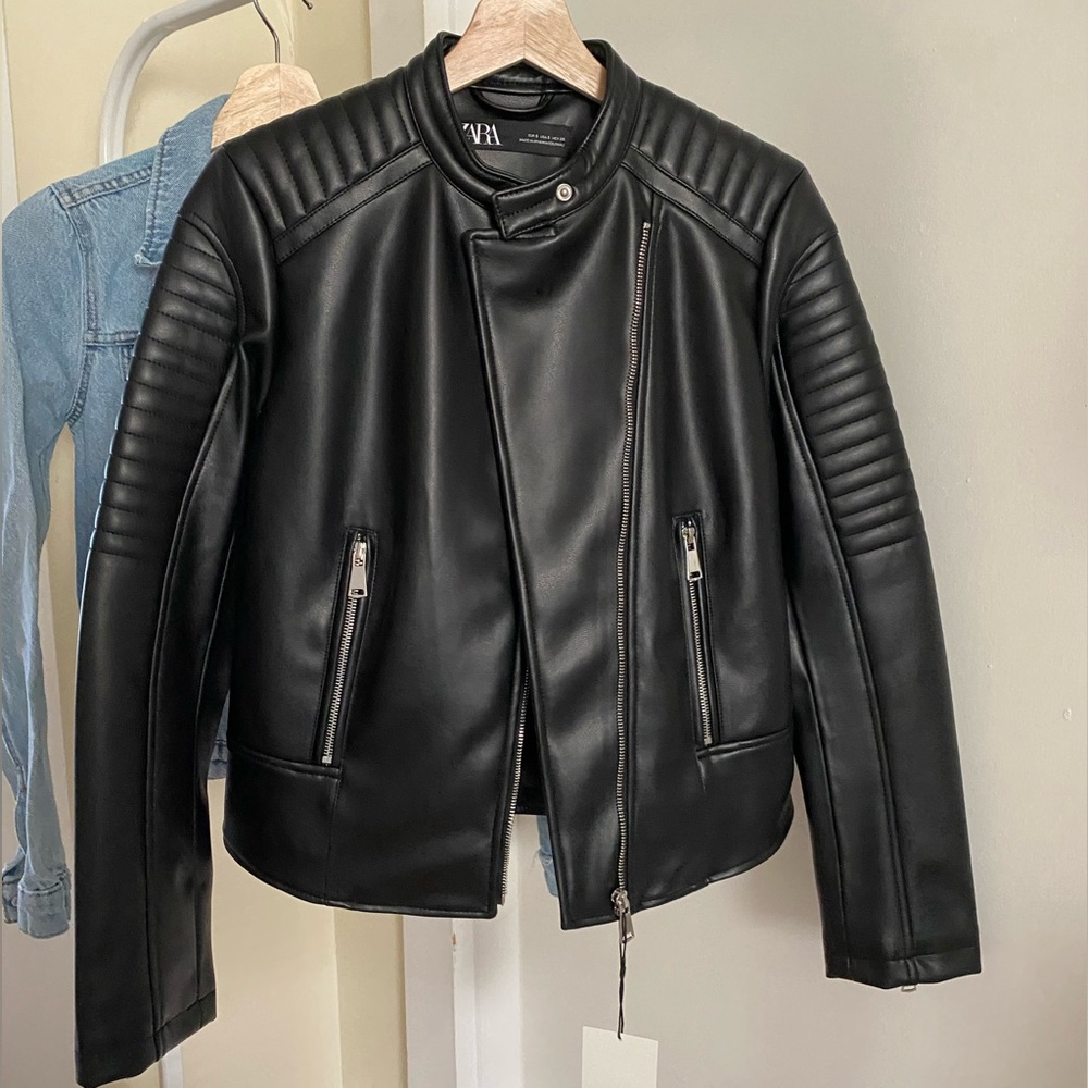 ZARA FAUX LEATHER JACKET :D